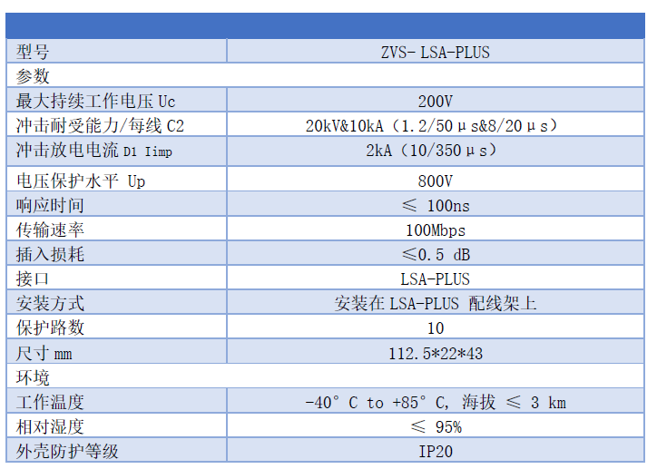 電話(huà)語(yǔ)音配線(xiàn)架防雷模塊 ZVS-LSA-PLUS